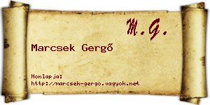 Marcsek Gergő névjegykártya